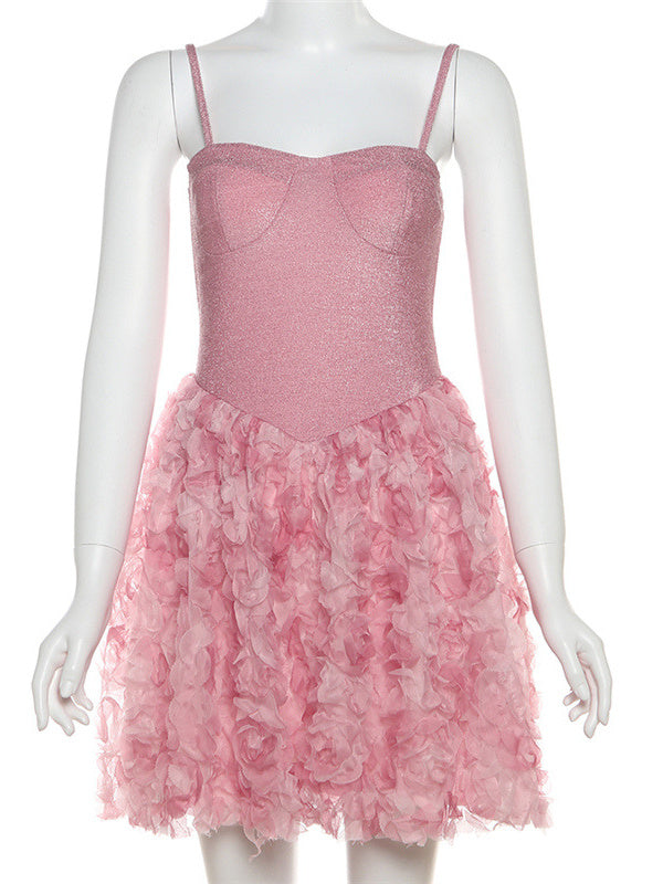 Liber Summer Women's Urban Outdoor Solid Color, Floral Square Neck Mini&Short Dresses