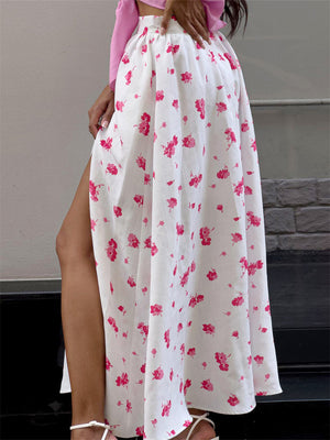 Liber Summer Women's Pastoral Print Loose Skirt