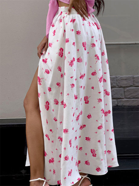 Liber Summer Women's Pastoral Print Loose Skirt