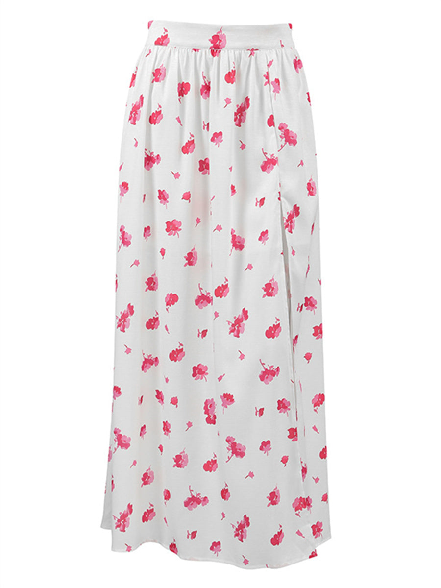 Liber Summer Women's Pastoral Print Loose Skirt