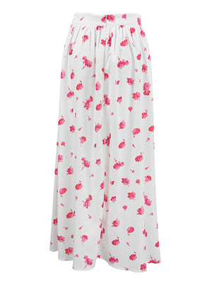 Liber Summer Women's Pastoral Print Loose Skirt