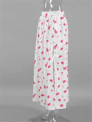 Liber Summer Women's Pastoral Print Loose Skirt