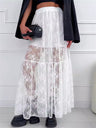 Liber summer women's clothing daily casual solid color, lace loose skirt
