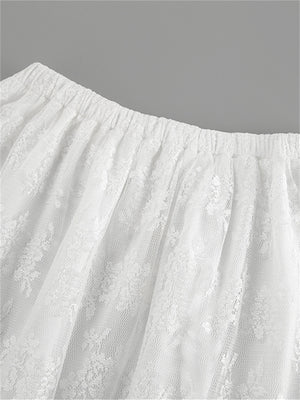Liber summer women's clothing daily casual solid color, lace loose skirt