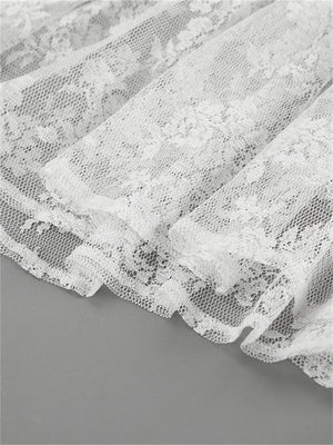 Liber summer women's clothing daily casual solid color, lace loose skirt
