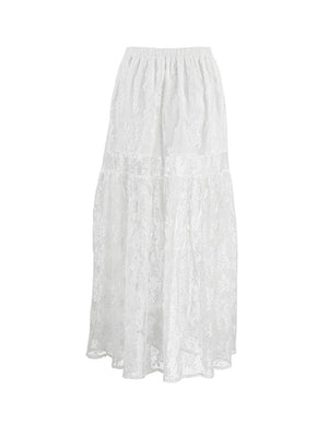 Liber summer women's clothing daily casual solid color, lace loose skirt
