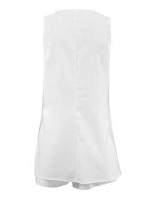 Liber Summer Women's Daily Casual Solid Color V-neck Sleeveless Slim Fit Two-piece Suit