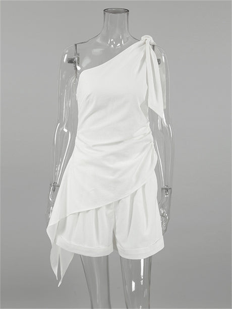 Liber summer women's daily casual solid color oblique collar sleeveless slim suit
