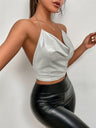 Liber Summer Women's Y2K Hottie Metallic Swing Collar Sleeveless Tank Top