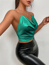 Liber Summer Women's Y2K Hottie Metallic Swing Collar Sleeveless Tank Top