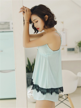 Liber Lace V-neck Sleeveless Slim Fit Homewear