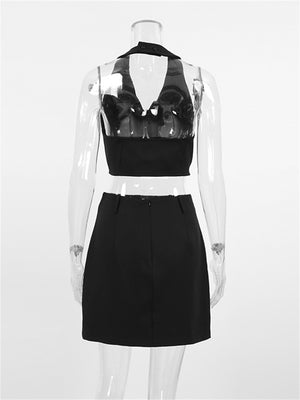 Liber summer women's daily casual solid color V-neck slim fit two-piece suit