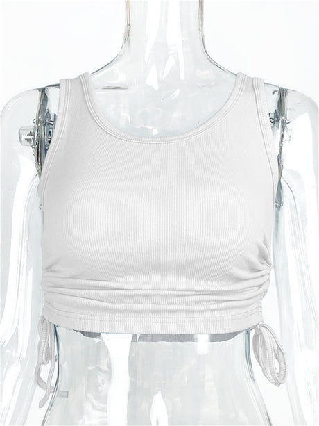Liber summer women's daily casual solid color round neck slim Tank tops