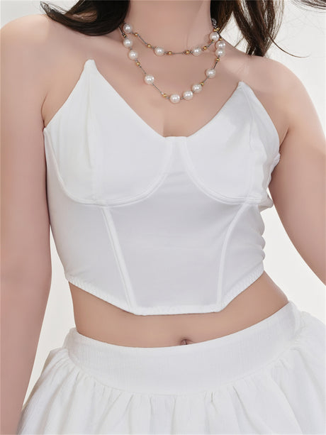 Liber Summer Women's Y2K Hottie Solid Color Sleeveless Slim Fit Camisole
