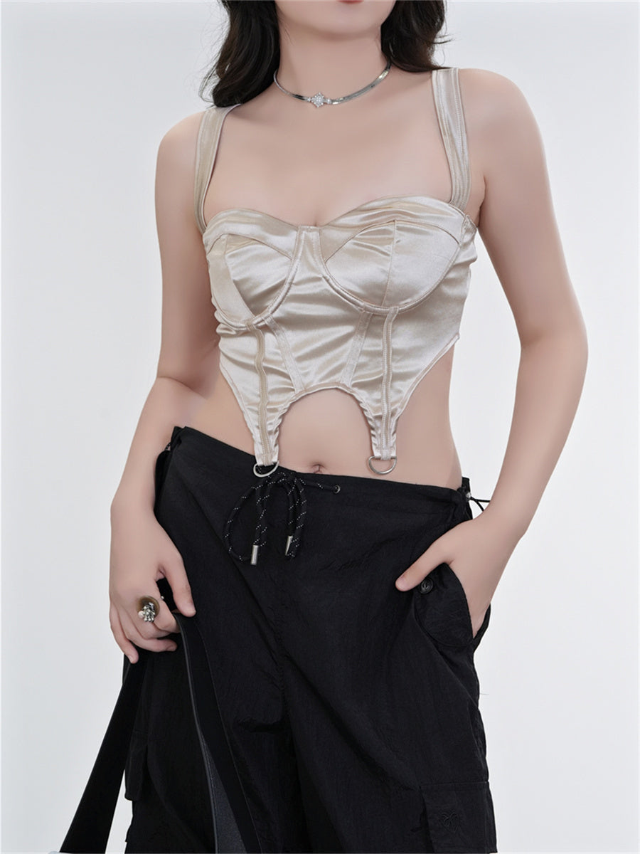 Liber Summer Women's Y2K Hottie Solid Color Sleeveless Slim Fit Camisole