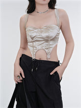 Liber Summer Women's Y2K Hottie Solid Color Sleeveless Slim Fit Camisole