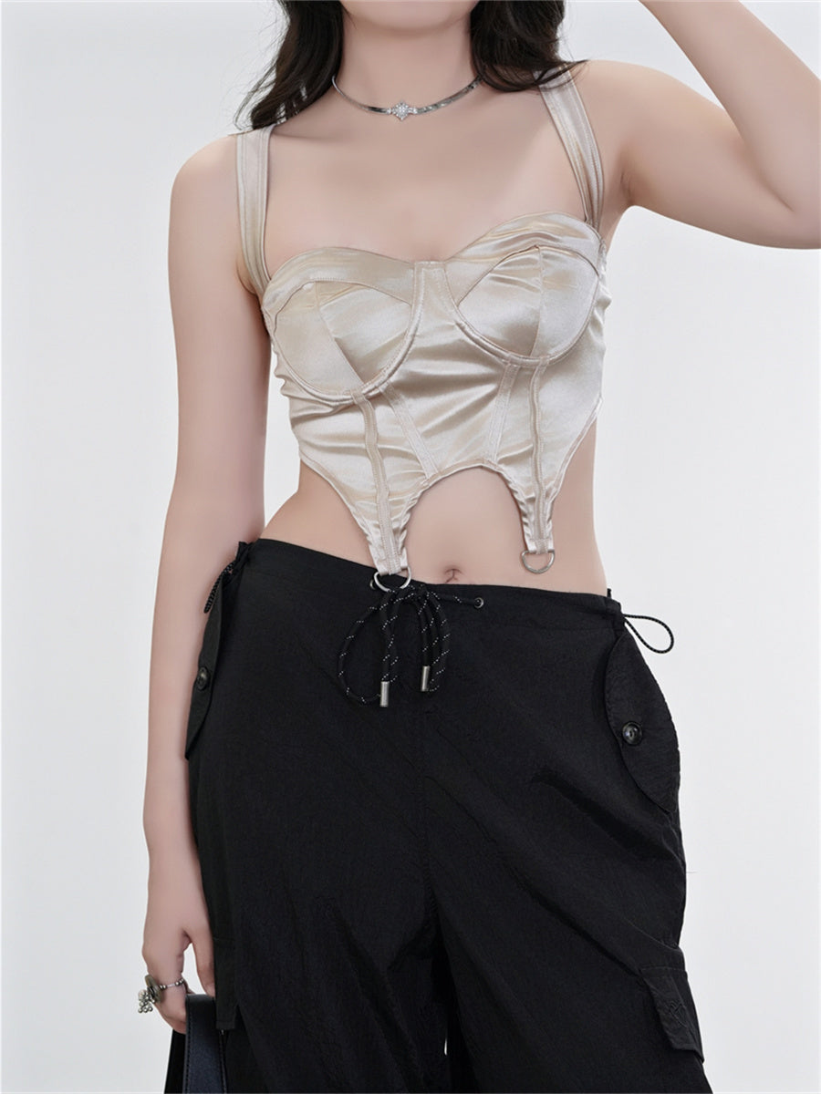 Liber Summer Women's Y2K Hottie Solid Color Sleeveless Slim Fit Camisole