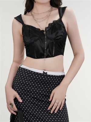 Liber Summer Women's Y2K Hot Girl Lace Sleeveless Slim Fit Camisole