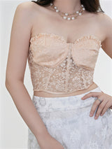 Liber Summer Women's Y2K Hot Girl Lace Sleeveless Slim Fit Camisole