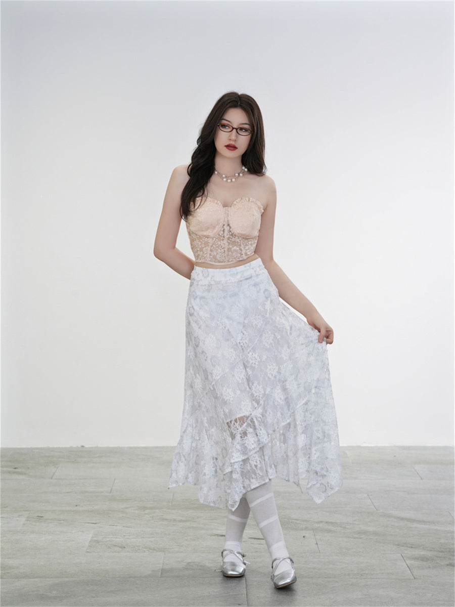 Liber Summer Women's Y2K Hot Girl Lace Sleeveless Slim Fit Camisole
