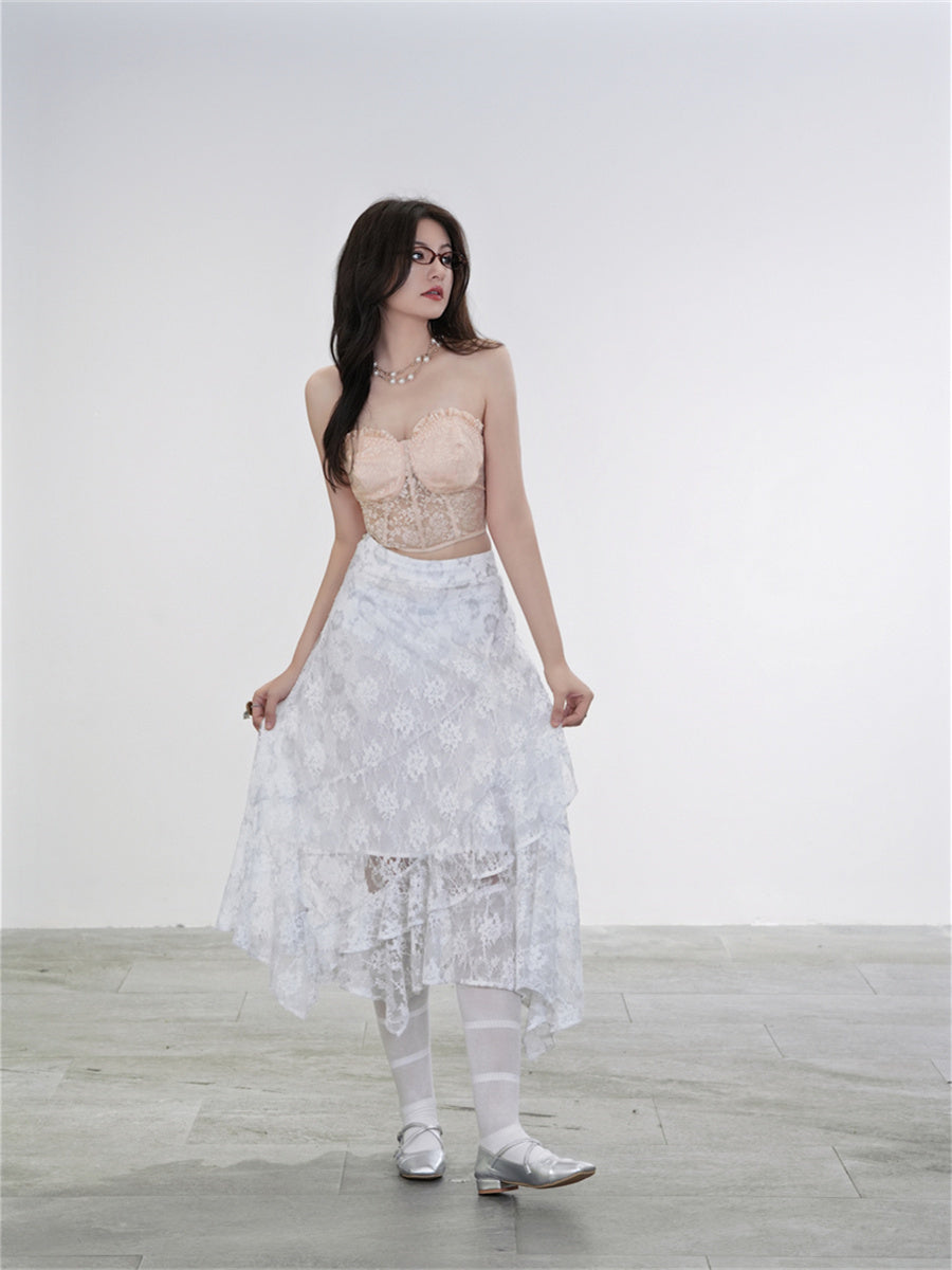 Liber Summer Women's Y2K Hot Girl Lace Sleeveless Slim Fit Camisole