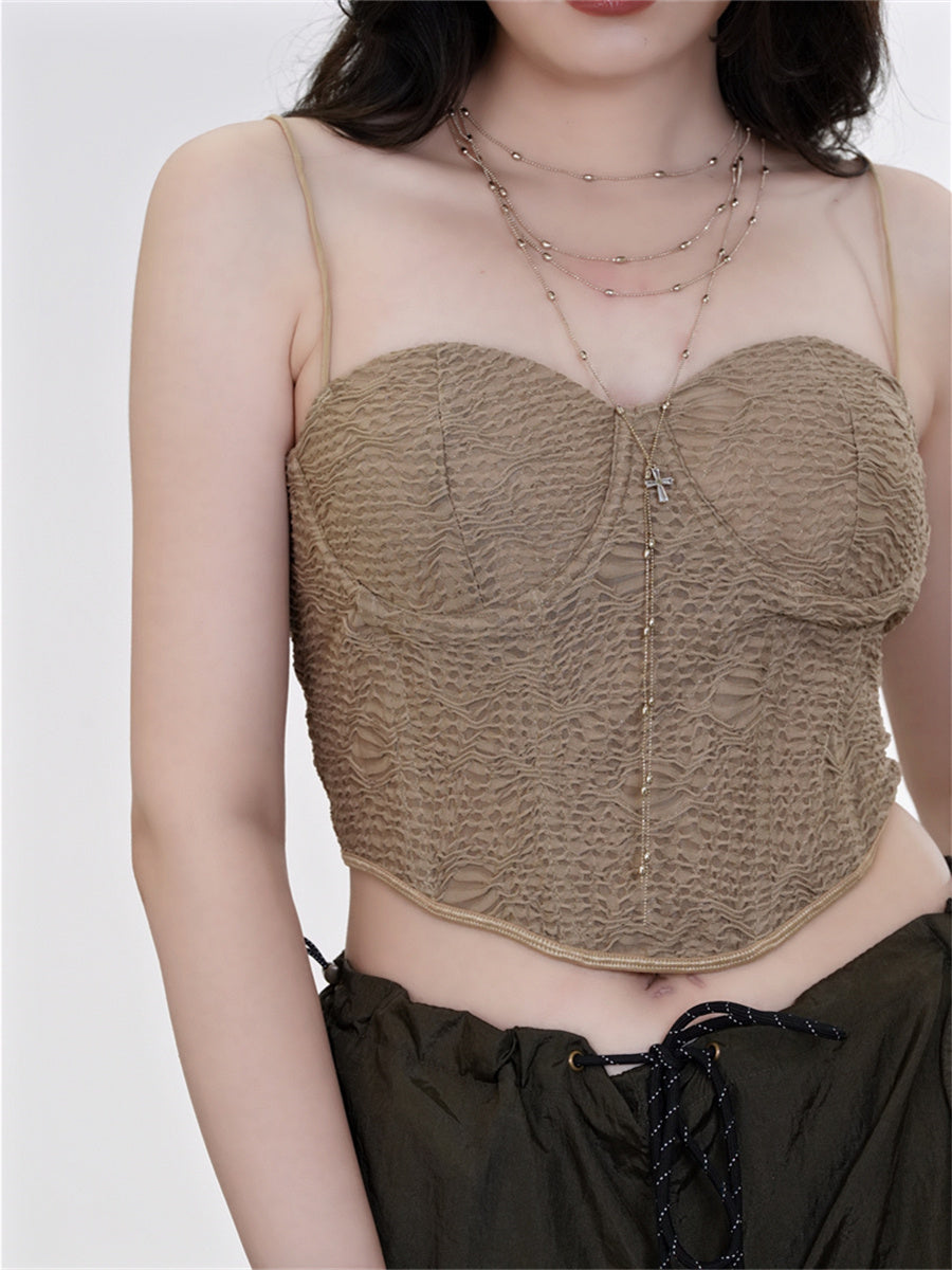 Liber Summer Women's Y2K Hottie Solid Color Sleeveless Slim Fit Camisole