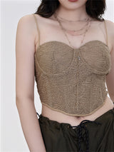 Liber Summer Women's Y2K Hottie Solid Color Sleeveless Slim Fit Camisole