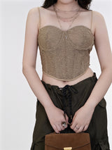 Liber Summer Women's Y2K Hottie Solid Color Sleeveless Slim Fit Camisole