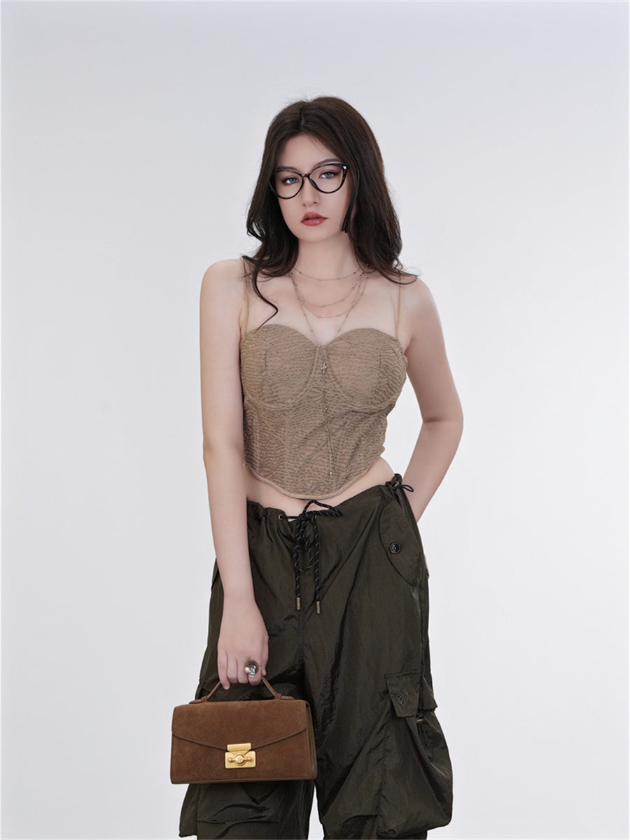 Liber Summer Women's Y2K Hottie Solid Color Sleeveless Slim Fit Camisole