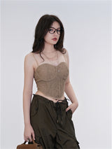 Liber Summer Women's Y2K Hottie Solid Color Sleeveless Slim Fit Camisole