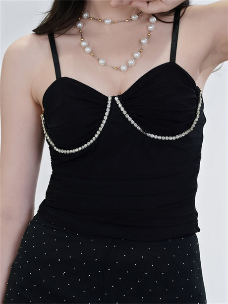 Liber Summer Women's Y2K Hottie Solid Color Sleeveless Slim Fit Camisole