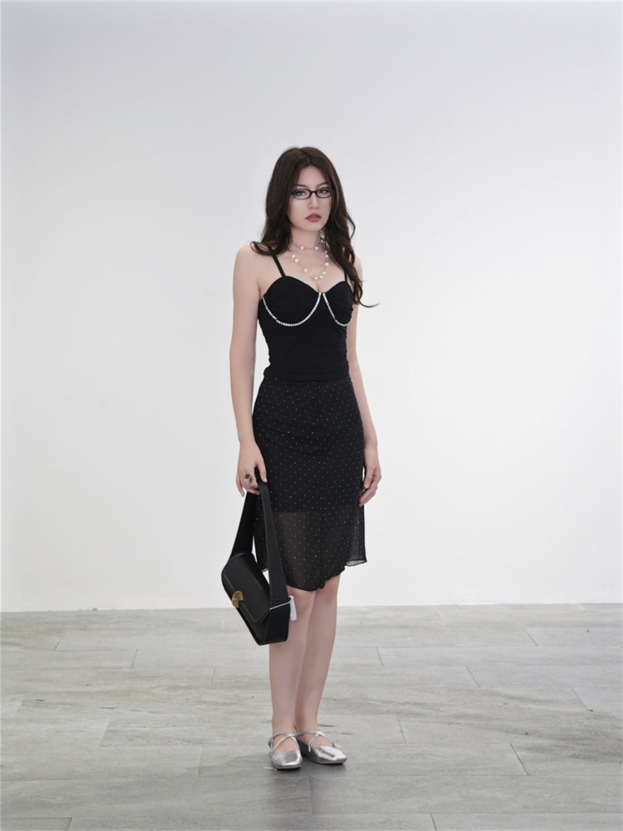 Liber Summer Women's Y2K Hottie Solid Color Sleeveless Slim Fit Camisole