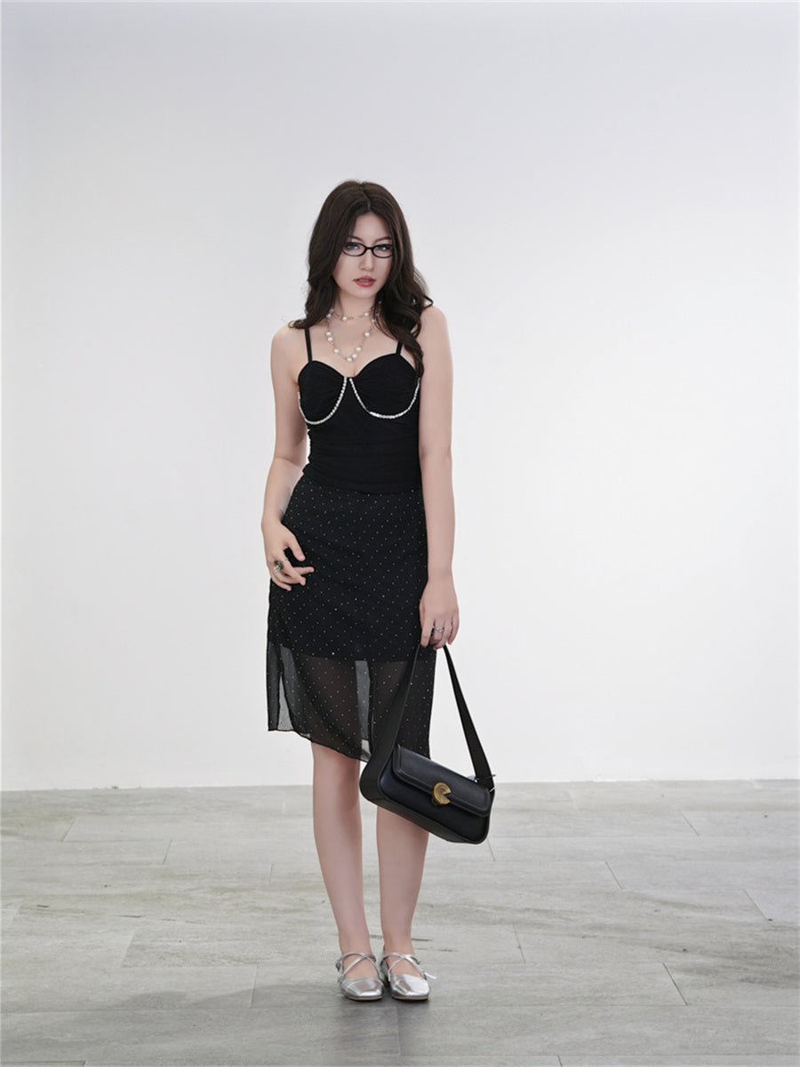 Liber Summer Women's Y2K Hottie Solid Color Sleeveless Slim Fit Camisole