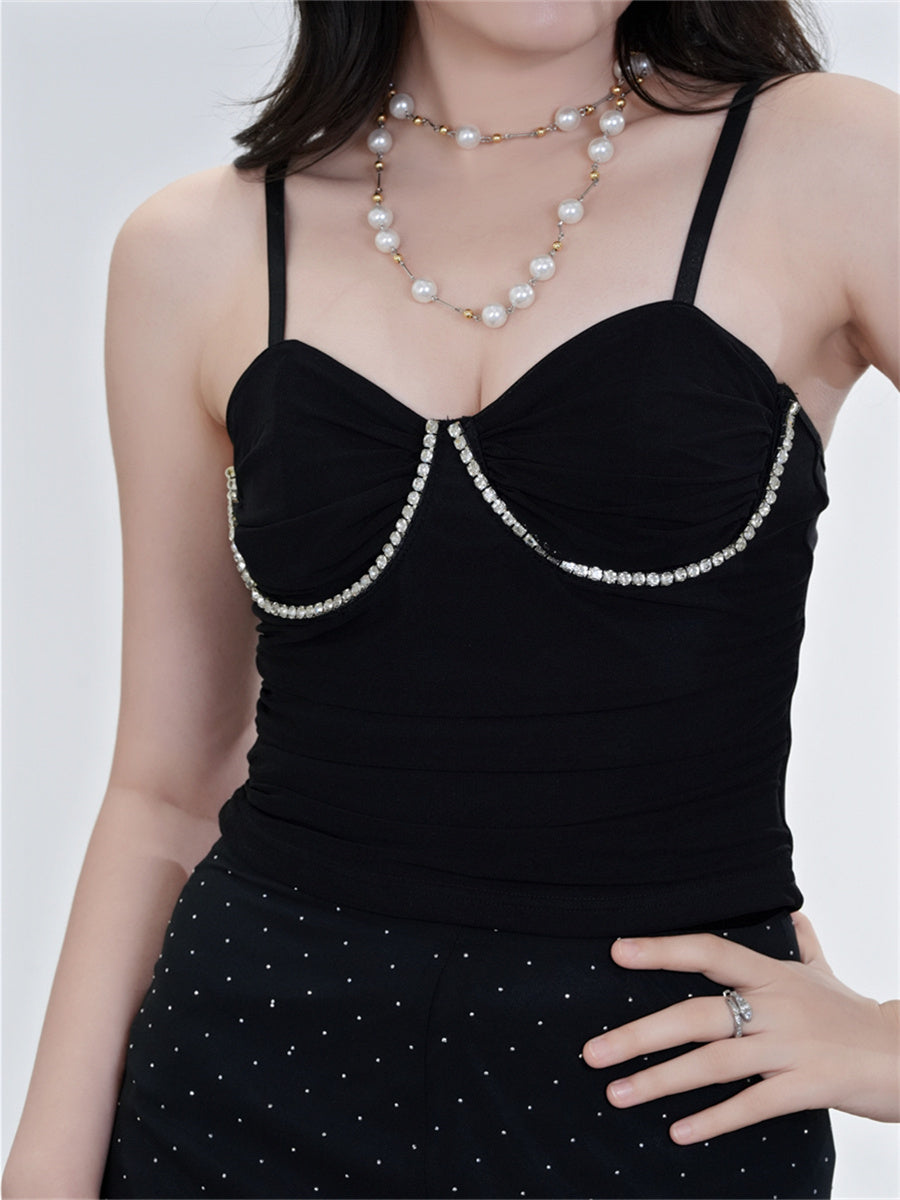 Liber Summer Women's Y2K Hottie Solid Color Sleeveless Slim Fit Camisole