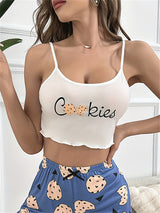Liber Summer Women's Printed Sleeveless Slim Pajamas