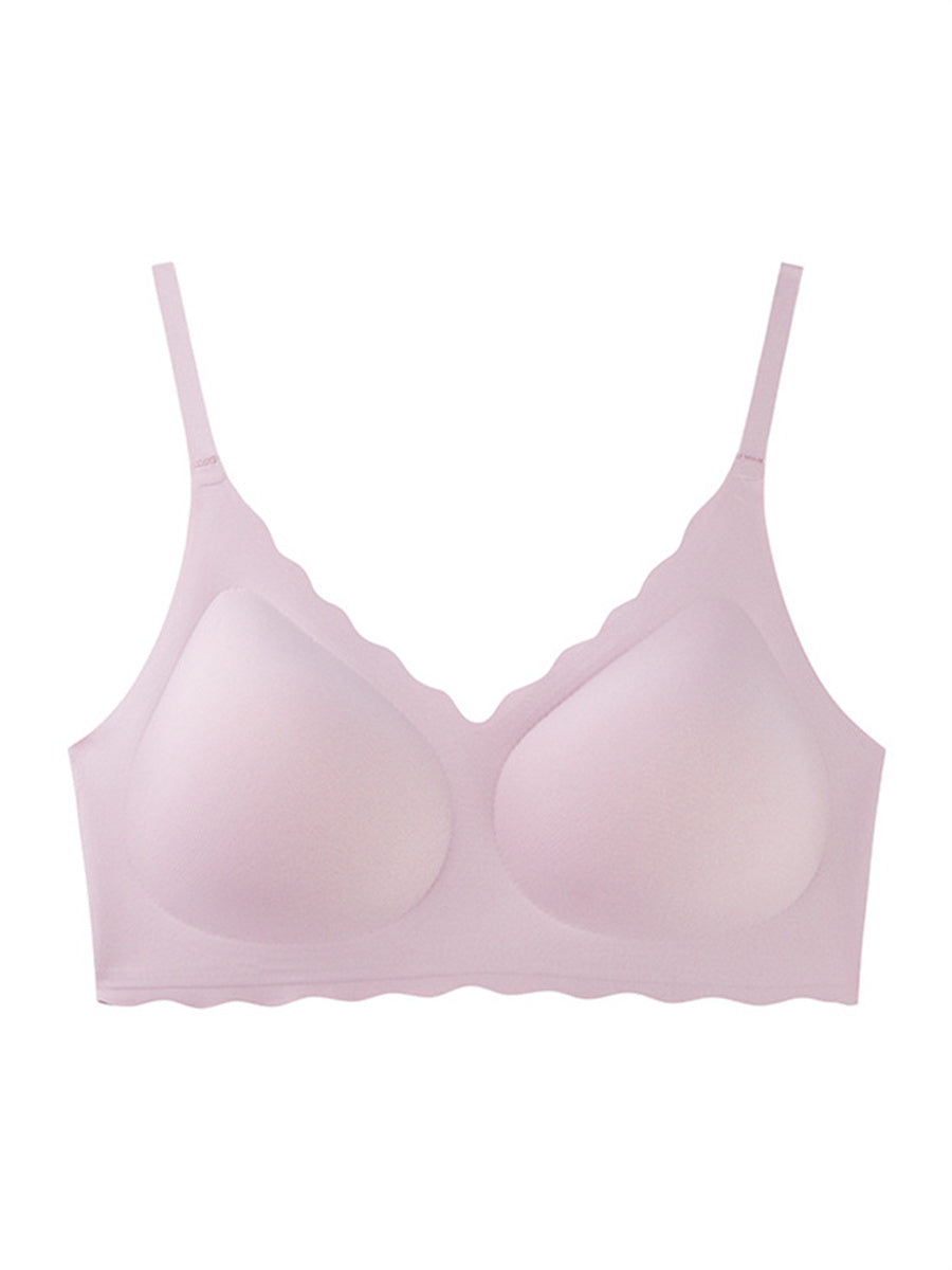 Liber Women's Solid Color Full Cup Wire-Free Push-Up Bra