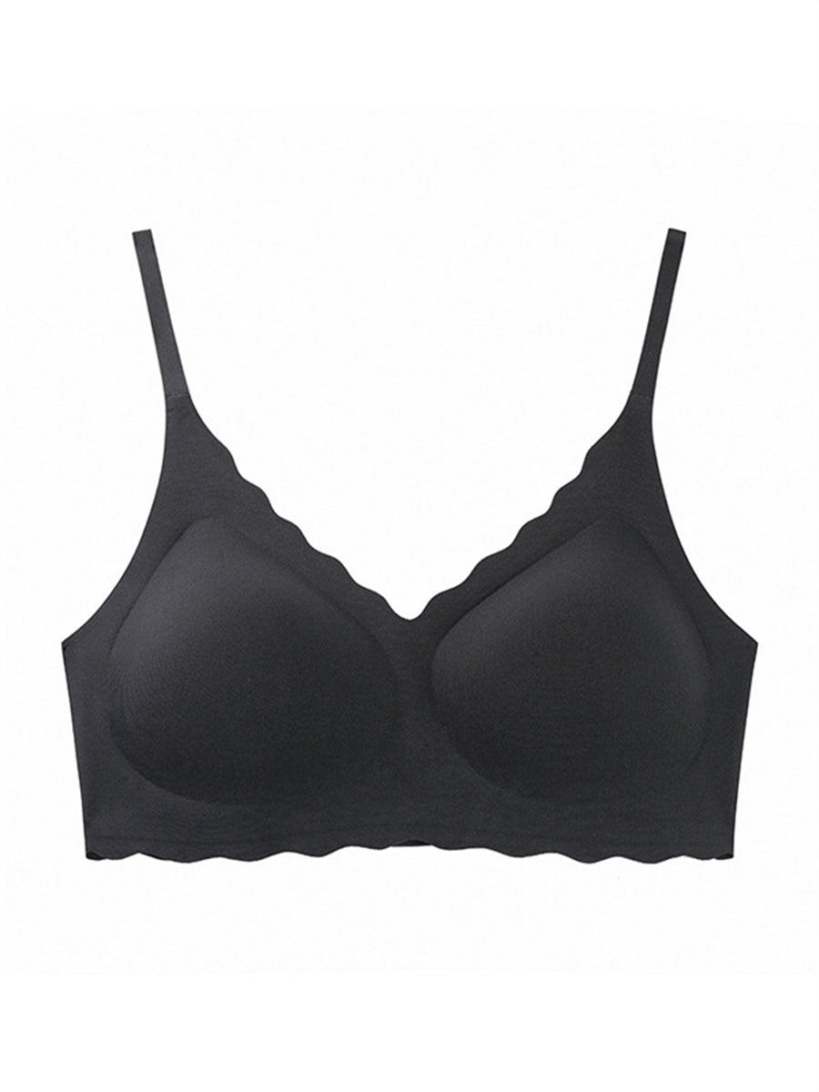 Liber Women's Solid Color Full Cup Wire-Free Push-Up Bra