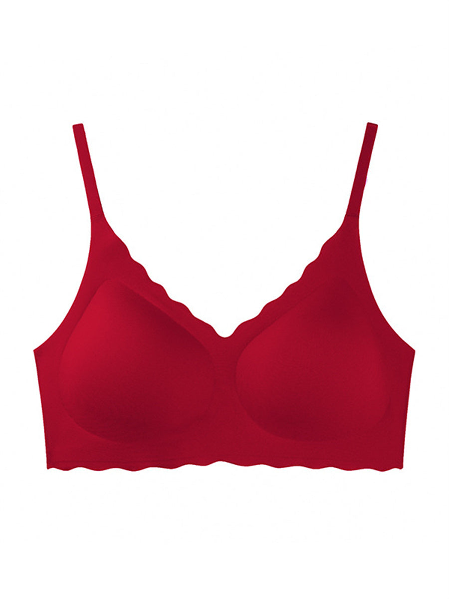 Liber Women's Solid Color Full Cup Wire-Free Push-Up Bra