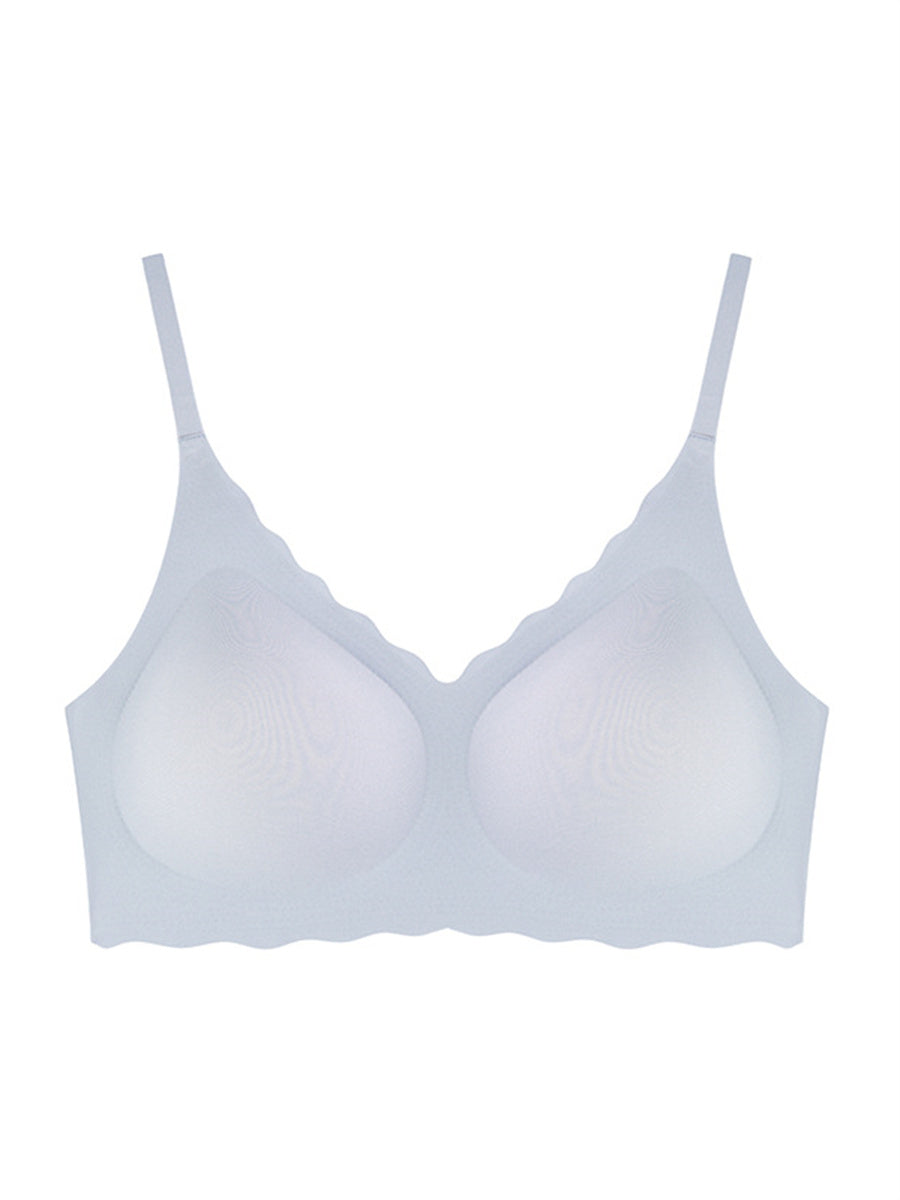 Liber Women's Solid Color Full Cup Wire-Free Push-Up Bra