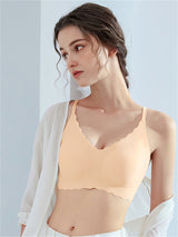 Liber Women's Solid Color Full Cup Wire-Free Push-Up Bra