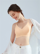 Liber Women's Solid Color Full Cup Wire-Free Push-Up Bra