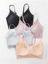 Liber Women's Solid Color Full Cup Wire-Free Push-Up Bra