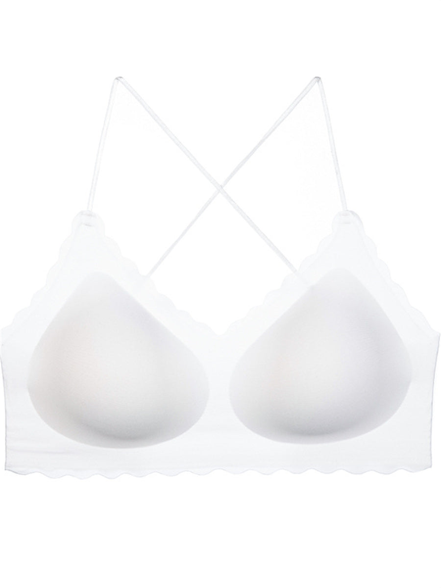 Liber Women's Solid Color Full Cup Wire-Free Push-Up Bra