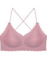 Liber Women's Solid Color Full Cup Wire-Free Push-Up Bra