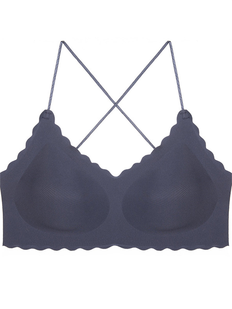 Liber Women's Solid Color Full Cup Wire-Free Push-Up Bra