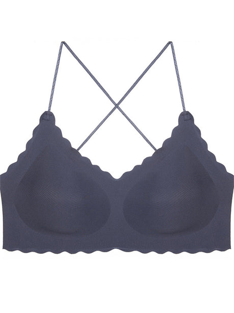 Liber Women's Solid Color Full Cup Wire-Free Push-Up Bra