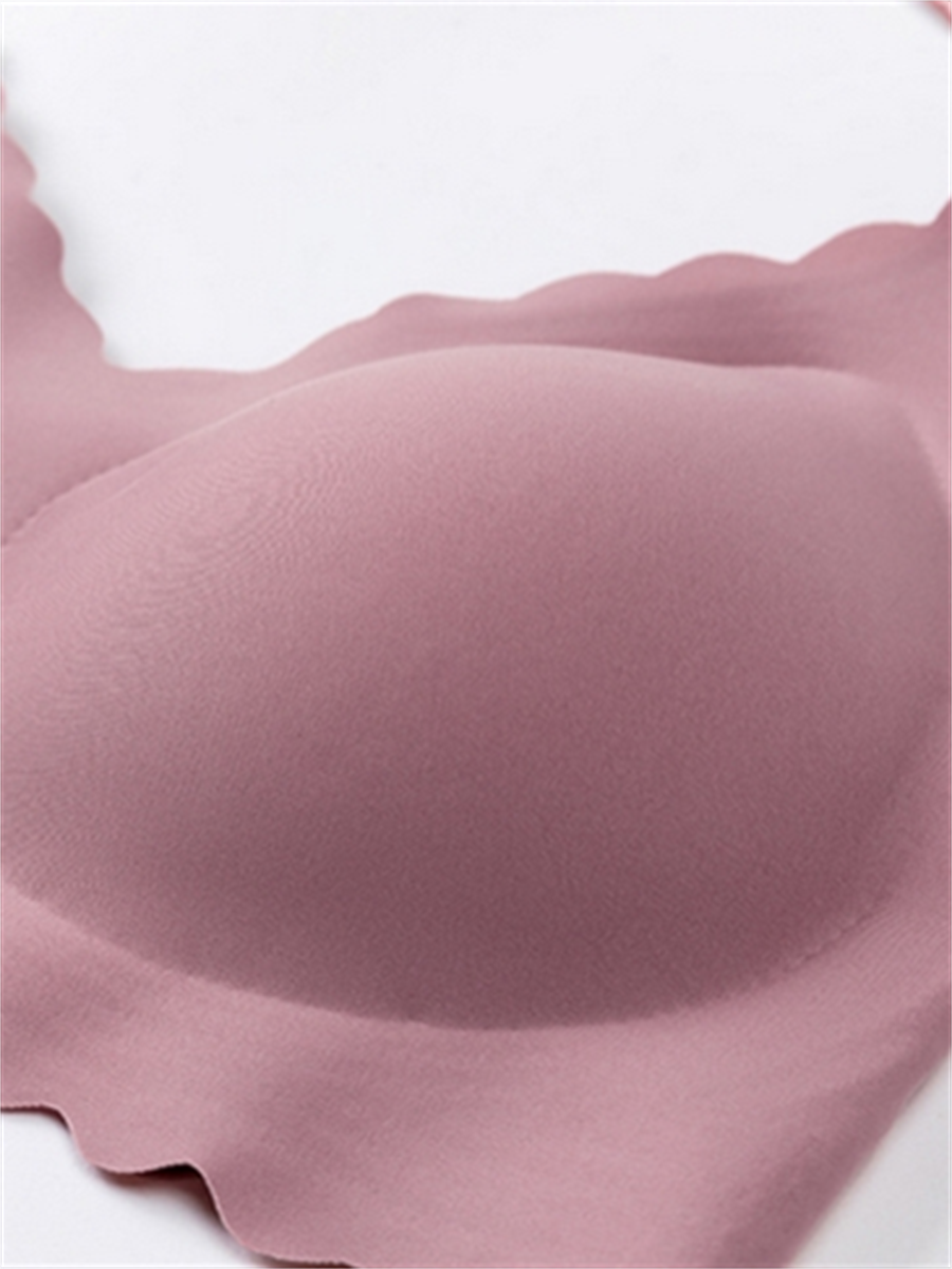 Liber Women's Solid Color Full Cup Wire-Free Push-Up Bra
