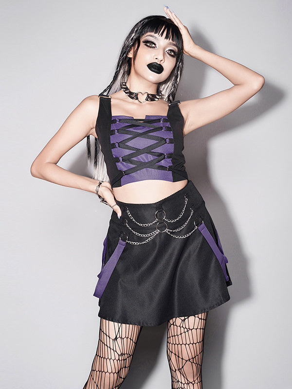LiberSS women's Y2K hot girl stitching square collar  camisole