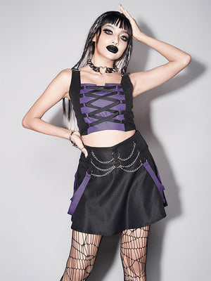 LiberSS women's Y2K hot girl stitching square collar  camisole