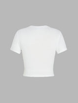 Liber Summer Women's Y2K Hot Girl Print Round Neck Short Sleeve Slim Fit T-Shirt